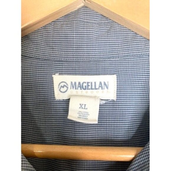 Magellan Outdoors Men's XL Long Sleeve Button-Up Gray Shirt Cotton Polyester - Picture 2 of 6